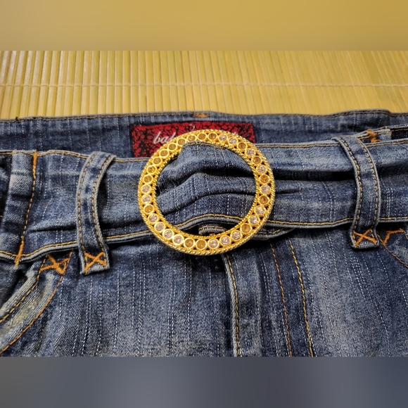 ♡ SOLD ON EBAY ♡ Baby Phat Jeans Co 11 Y2K Cropped Capri Blue Denim - Picture 5 of 14